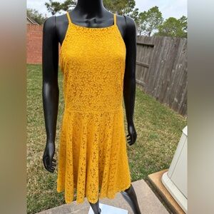 Forever 21 Mustard Lace Dress